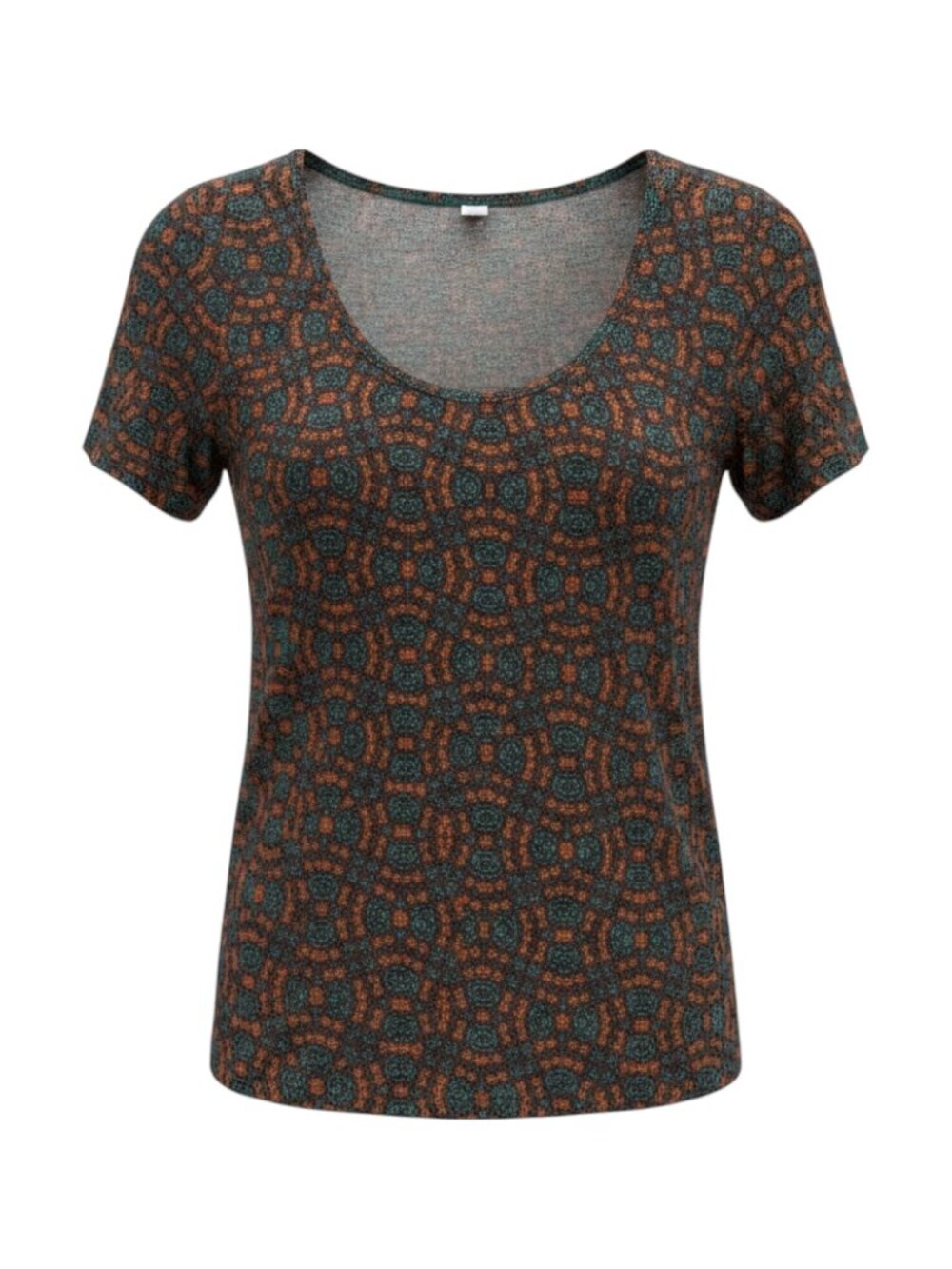 Lularoe Orange Green Geometric Tee S